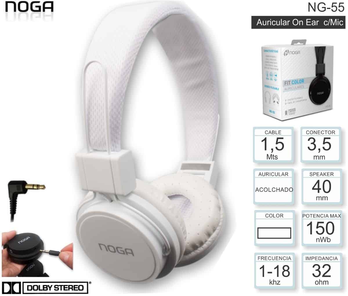 Auricular Headphone Vincha Microfono Manos Libres Fit NG-55 Noga Colores